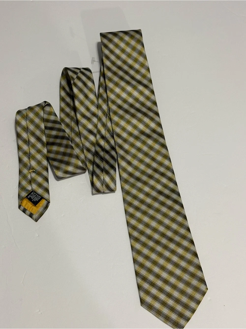 Two Hugo Boss Classic Orange and Yellow Geometric Silk Tie - Men Accessories